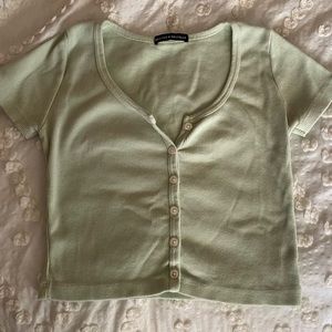Brandy Melville Light Green Button-Up Top